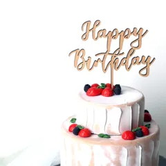 ◉即納◉木製 ケーキトッパー Happy Birthday 大きめサイズ