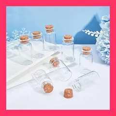 【スタッフおすすめ！】PandaHall 小瓶 ガラス コルク ミニボトル 10本 ガラス小瓶 ミニチュアボトル ガラス瓶 コルクビン ブレスレット・装飾品・インテリア・室内飾り物・小物入れ・オブジェ・置物 可愛い アクセサリー パーツ ハ