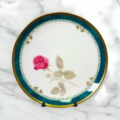 【USED/美品】NARUMI ナルミ CARESS カレス パンプレート 約16.5cm 平皿 ケーキ皿 バラ 花柄 金彩 5枚セット BONE CHINA 食器