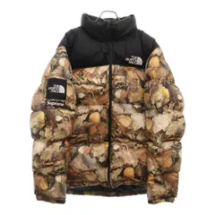 SUPREME (シュプリーム) 16AW ×THE NORTH FACE Nuptse Jacket ザノースフェイス リーフハンティングカモ柄 ヌプシ ナイロン ダウンジャケット 枯葉 ブラック/ブラウン ND51602I