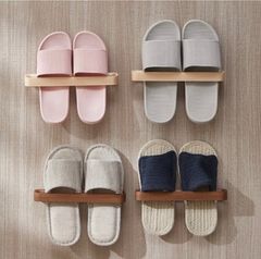 スリッパラック 木製 北欧 ブラウン 2個セット スリッパ置き ナチュラル 新品 おしゃれ かわいい インテリア シンプル