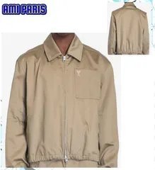AMI PARIS アミパリス ドゥ クール ジップアップ ナイロン コットン ジャケット