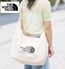 THE NORTH FACE ノースフェイス ビッグロゴショルダーバッグ エコバッグ 買い物 かばん 収納 クリーム色 海外限定