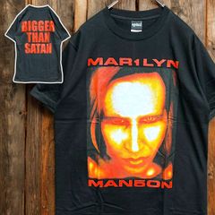 マリリンマンソン　MARILYN MANSON　黒 Tシャツ tee ティーシャツ バンド ロック ツアー　ライブ　デザイン プリント 派手 奇抜 古着 ビンテージ vintage パンク メタル　アーティスト