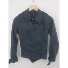 ◇ ◎ W. nano universe ナノユニバース トレンチ風 ショート丈 長袖 コート サイズS ネイビー レディース P  【中古】 【1208220012882】