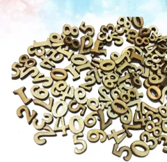 300 個 ウッドブランク クラフトウッドキット ウッドチップ ウッドレター 2インチ ウッドナンバーカットアウト ウッドナンバースライス 竹 オーナメント パッチ　a-28