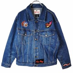 ハーレーダビッドソン ラインストーン刺繍デニムジャケットブルーS C8545 パワースライドオーバーサイズデニムジャケット -ハーレー