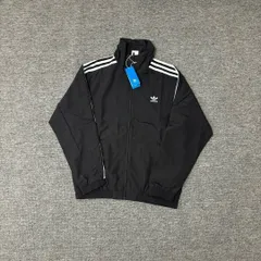 【本日限定特価】adidas Originals メンズ ジャケット スリーダブル 刺繍ロゴ ブラック/スカイブルー M-XXL [本日特価|新品未使用品]