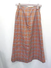 ◇ ⊆ SLOBE IENA スローブ イエナ チェック柄 ロング丈 タイト スカート サイズ36 ブラウン レディース E  【1507010005951】