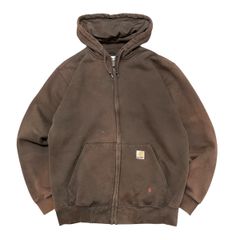 Carhartt full zip parka brown【SW144】カーハート　フルジップ　パーカー　ブラウン　M　フェード