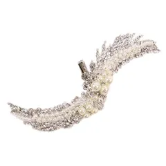 髪飾り 成人式 振袖 前撮り 袴 花 浴衣 夏祭り 花火大会 シルバー ラインストーン パール ピン かんざし 大きい キラキラ おし No.9-4537