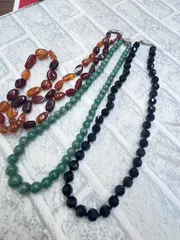 N【まとめ売り】128 レディース ネックレス アクセサリー 3点セット ファッション おしゃれ お出かけ 普段使い エスニック アジアン パワーストーン 天然石