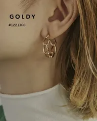 【SALE】GOLDY/ゴールディ/ツイスト チェーン フープ ピアス/アクセサリー/1221108