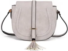 ミニバッグ フリンジ 新品 グレー シンプル