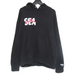 良品 WIND AND SEA × GOD SELECTION XXX ウィンダンシー ゴッドセレクション コラボ ロゴ スウェット フーディー XL ブラック メンズ 古着 中古 USED