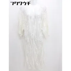 ◇ fifth フィフス 花柄 刺繍 レース ウエストリボン 長袖 ガウン ホワイト レディース  【中古】 【1111170006903】