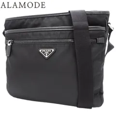 PRADA(プラダ) トライアングルロゴ クロスボディバッグ ショルダーバッグ 肩掛け 斜め掛け ナイロン TESSUTO+SAFFI NERO ブラック黒 シルバー金具 VA953M メンズ 40802109071【中古】【アラモード】