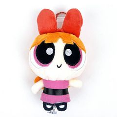 파워 퍼프 걸스 봉제인형 마스코트 블러섬 봉제인형 인테리어 볼 체인 첨부