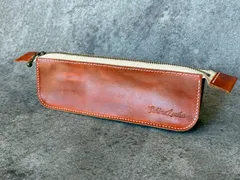 レザー ペンケース　本革  牛革 ハンドメイド  プルアップレザー レザークラフト