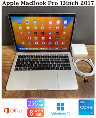［美品］Apple MacBook Pro 13inch 2017/Core i5 2.3GHz/メモリ8GB/SSD256GB/Windows11/Office 2024/495