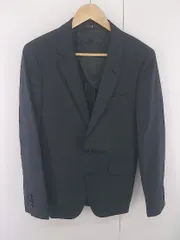 ◇ SUIT SELECT チェック 2B バックスリット 長袖 テーラード ジャケット サイズY6 ブラック グレー系 メンズ E  【1305090006307】