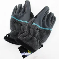 アディダス adidas 手袋 5本指 グローブ グレー 灰 ロゴ文字 防風撥水 タッチパネル対応 服飾小物 タグ付きのサムネイル