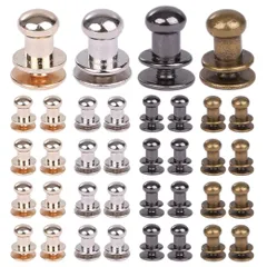 ルボナリエ ネジ式 6mm ギボシ 80個セット レザー用 レザークラフト ハンドメイド パーツ (4色, 各20個) [4色, 各20個]