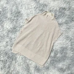 【良品】ROPE PICNIC  ロペピクニック  ノースリーブ  ハイネックニット  (38)  フェミニン  カワイイ  レディース  ベージュ系  明るい薄茶色【送料無料】