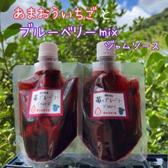 苺とブルーベリーmixジャムソース　あまおう苺使用　スパウト付きパウチ入で扱いやすい　福岡県産果実　ジャム