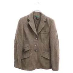 LAUREN RALPH LAUREN (ローレンラルフローレン) チェック柄 ウール テーラードジャケット レディース マスタードのサムネイル