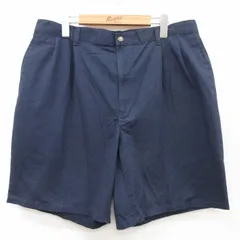 W40/古着 ショート パンツ ショーツ メンズ 大きいサイズ 紺 ネイビー 25jul17 中古 ボトムス 短パン ショーパン ハーフ
