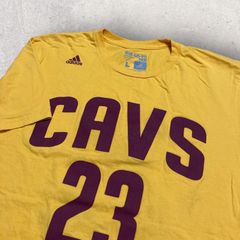 US古着 adidas アディダス NBA バスケット CAVS キャバリアーズ レブロン ジェームズ JAMES Tシャツ L オレンジ