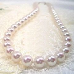 花珠祭り　特別セール必見！人気のサイズ　大珠あこや花珠真珠ネックレス 9㍉ー8.5㍉ 　花珠鑑別付