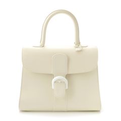 デルヴォー ブリヨンMM レザー 2WAY ショルダー ハンドバッグ ホワイト【中古】