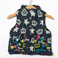 ベビードール ベスト中綿入り裏フリースアウター ベビー 男の子用 80サイズ ネイビー BABYDOLL 【中古】