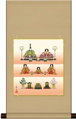 10年保証 平安純綿色紙掛けセット 段飾り雛 伊藤香旬 コンパクト 化粧箱収納 モダン 掛軸 床の間 和室 おしゃれ 壁掛け 絵