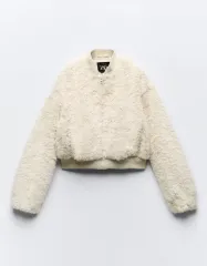 M ZARA クロップドフェイクファージャケット ZARA クロップドフェイクファージャケットXS