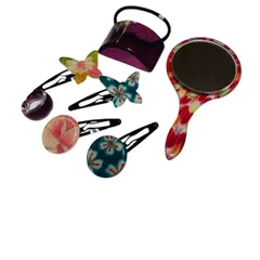 ME-A-98【大特価】 超お得 40個まとめ売り 樹脂 髪留め リング プレゼント  ヘアピン パッチンピン 蝶 花 リング カガミ アソート まとめ品 和柄  和雑貨　和小物  浴衣 レディース 夏祭り 花火 ゆかた 祭り 学祭 着物 子供 昭和 レトロ