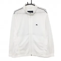 【超美品】バーバリーゴルフ メッシュジャケット 白×黒 ロゴ刺しゅう 肩ライン メンズ M ゴルフウェア BURBERRY GOLF