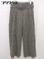 ◇ ◎ green label relaxing UNITED ARROWS ハイウエスト チェック ワイド パンツ サイズ40 ブラウン系 レディース  【中古】 【1112170010334】
