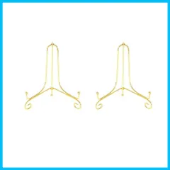 【人気商品】アイアン 皿立 写真立て 本立て ゴールドプレートスタンド 4号 (2個セット)