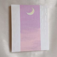 優しい空✴︎絵画　アクリル画　月　空　夕焼け　朝焼け　風景　綺麗　可愛い　パステルカラー　淡い　儚い　満月　インテリア