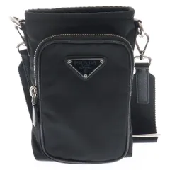 PRADA (プラダ) Re-Nylon リナイロン スマートフォンケース ショルダーバッグ 2ZH155 2DMI F0002 ブラック