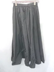 ◇ ⊂ GRL グレイル SM47 ギャザー ロング丈 フレア スカート サイズL ブラック レディース E  【1411070012302】