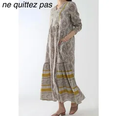 未使用 ヌキテパ　コットンボイル　アラベスク　エスニック　ワンピース M