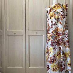 お値下げ↓スミノエ☆花と鳥のデザインカーテン縦115㌢✖️100㌢ 2枚