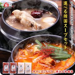選べる韓国スープ4個セット(牛すじスンドゥブ&煮込み参鶏湯) スジ 肉 鶏