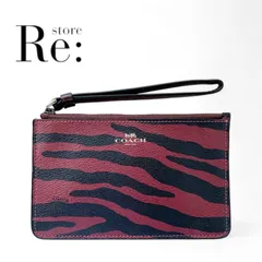 【極美品・ほぼ未使用品】COACH　コーチ　リストレット　ゼブラ　レッド×ブラック