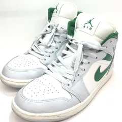 【中古】NIKE AIR JORDAN 1 MID Summit White/Pure Platinum/Sail/Pine Green 27.5cm DQ8426-142[66]
