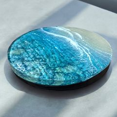 <厚盛り傾斜ボード丸型>  超立体  沖縄の海 レジンアートボード　美ら海　オーシャンアート　N016